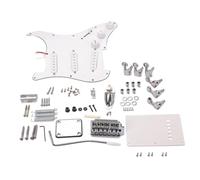 Style DIY Required with Guitar Kit Soldering No Electric St | White Finish, Plastic and Metal Parts, 3 Way Selector, Bridge System, Pickguard, Back Cover, Screws
