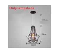 (Style E) Fashion Chandelier Simple Retro Indoor Industrial Wind Bar Small Iron Lamps Cage