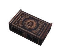 (Style E, One size) Portable Wood Tarots Card Box Push Pull Card Box Gift Case Divination Card Storage Container Witches Decoration