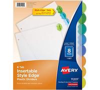 Style Edge Insertable Reference Dividers, 8-Tab, Letter, Assorted, 8/Set