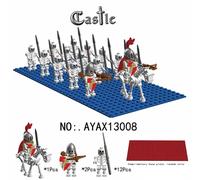 (Style F) 15pcs evil Skeleton Knights Legion of Medieval Roman soldier castles delivers a random chassis Minifigures Gift Fit Lego