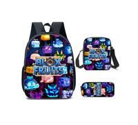 (Style F) Roblox Blox Fruits Themed Student Backpack Shoulder Bag Handbag Three Piece Set