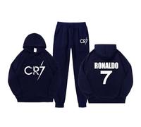 Style First Kids Girls Hooded Tracksuit CR7 Print jumper trouser Unisex 2 Piece Sweatshirt Jogging Bottoms Fleece Tracksuit Set for Boys Girls