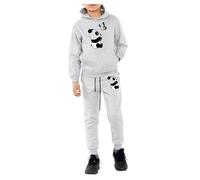 Style First Kids Unisex tracksuit Panda print Hooded Track Top Boys 2Pc Set Long Sleeve Sweatshirt Pant Girls full suit Hoody With Pocket Bottom And Trouser For Winters