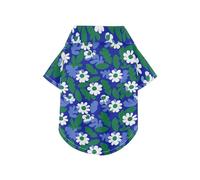 Style Flower Cream Emerald Green Summer Dog Polo Shirt Button Up Breathable Cool Short Sleeve Pet T-Shirt Puppy Clothes Perfect for Everyday Wear, and Photoshoots 4XL
