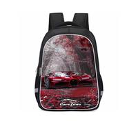 (Style G, Large) Oxford Racing Fabric Car Backpack For Elementary School Boys Girls And