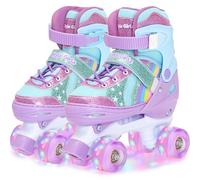 Style Girlz Roller Skates For Girls, Adjustable Size Roller Boots For Kids, Fits Shoe Size 13-4, Quad Skates With Light Up Wheels
