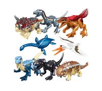 (Style H 8pcs) Large Dinosaur Figure Big Size Indominus T Rex Blocks Fit Lego Toys