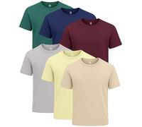 Style Horizon 6 Pack Mens Short Sleeve Crewneck T-Shirts, 100% Cotton Casual Round Neck Half Sleeved Tops (Combo-3, XXL)