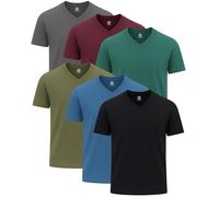 Style Horizon 6 Pack Mens Short Sleeve V-Neck T-Shirts, 100% Cotton Casual V Neck Half Sleeved Tops (Combo-1, XL)