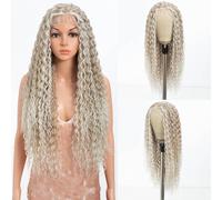 Style Icon 30 Inches Wigs for Black Women Deep Wave Lace Front wigs Synthetic Curly Wig Middle Part (TAHL 14F/56E/56E)