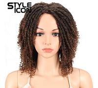 Style Icon 6" Short Dreadlock Wig Twist Wigs for Black Women Short Curly Synthetic Wigs (6", TT1B/30)