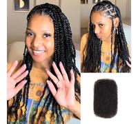 Style Icon Afro Kinkys Bulk Human Hair for Dreadlock Extensions Natural Black Twist Braiding Afro Kinky Human Hair for Locs 1 Pack 50 Gram (12 inch)