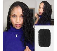 Style Icon Afro Kinkys Bulk Human Hair for Repair Locs Dreadlock Extensions Natural Black Twist Braiding Afro Kinky Human Hair for Locs 1 Pack 50 Gram (18 inch)