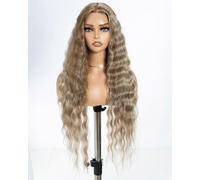 Style Icon Blonde Lace Front Wigs 30 inches Long Curly Synthetic Wigs Deep Middle Part Baby Hair Wigs for Women Heat Resistant Fiber (FS12/16/613)