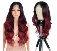 Style Icon HD Lace Front Wig 26 inches Long Wavy Curly Synthetic Hair Wigs for Women Middle Part (GT1B/530D/118)
