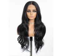 Style Icon Long Black Wigs for Women 28 inch Long Wavy Middle Part Wig Synthetic Heat Resistant Fiber Daily Party Cosplay Costume Halloween Wig