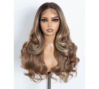Style Icon Long Curly Wave Wig Synthetic Lace Front Wig Big Fluffy Multi Layered Curls 21 inch 13x4x1 T Part HD Lace Curly Wig for Women (Color:TTHL 6/23F/T12A/613X)