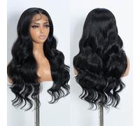 Style Icon Synthetic Lace Front Wig for Women Body Wavy Wig 26 inches Natural Black T Part Lace Wig Heat Resistant Fiber
