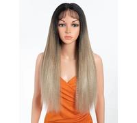 Style Icon Yaki Straight Lace Front Wig for Women 24 inches Middle Part Synthetic Lace Front Wig Heat Resistant Fibers (TAT4/12/APRIC)