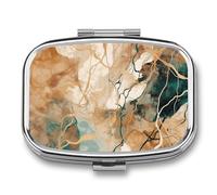 Style is Light Gold Pill Organizer Metal Pill Box - 2 Compartments, Sleek & Portable Medicine Case for Travel, Daily Use