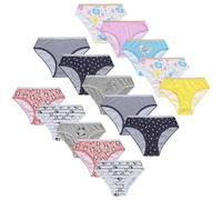 Style It Up 15 Pairs Kids Girls Printed Briefs Comfortable Underwear 100% Cotton (Lilac-RED-Black, 13)