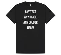 Style It Up Custom Print Unisex Adults Tech T-Shirt - Personalised 100% Polyester Short Sleeve T-Shirt - Customise Text or Photo in Any Colour - Team Sports, Gym, Fitness Jersey (Black, S)