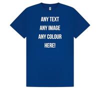 Style It Up Custom Print Unisex Adults Tech T-Shirt - Personalised 100% Polyester Short Sleeve T-Shirt - Customise Text or Photo in Any Colour - Team Sports, Gym, Fitness Jersey (Royal, M)