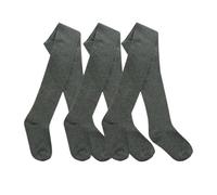 Style It Up Girls Cotton Rich Tights, Soft Warm Plain School Tights, Children’s Everyday Multipack for Smart Casual Wear (Pack of 3 Grey 3-4)
