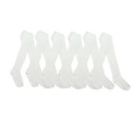 Style It Up Girls Cotton Rich Tights, Soft Warm Plain School Tights, Children’s Everyday Multipack for Smart Casual Wear (Pack of 6 White 5-6)