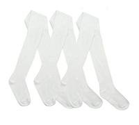 Style It Up Girls Plain Tights Back to School Warm Cotton Rich Soft Children 2-13 Years Multipack (3 Pack, White, 13 Years)