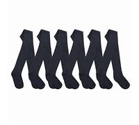 Style It Up Girls Plain Tights Back to School Warm Cotton Rich Soft Children 2-13 Years Multipack (6 Pack, Navy, 11-12 Years)
