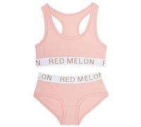 Style It Up Kids Girls 2 Piece Crop Top Brief Set Pastels Comfortable Cotton Rich (CORAL, 7-8)
