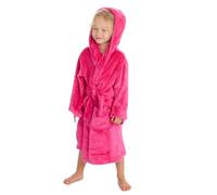 Style It Up Kids Girls Plush Cozy Dressing Gown Bright Comfortable Warm Hooded Belted Bathwear Cute Kids Robe (HOT Pink, 2-3Y)