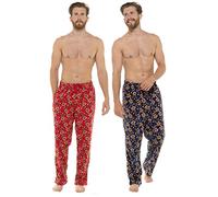 Style It Up Mens Christmas Print Fleece Lounge Pants - 2 PACK