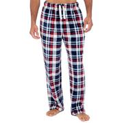 Style It Up Mens Lounge Pyjama Pj Pant Bottom Tartan Check Plain Nightwear Soft warm Fleece (Burgundy Check, Small)