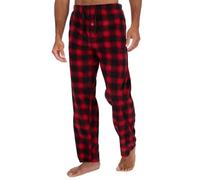 Style It Up Mens Lounge Pyjama Pj Pant Bottom Tartan Check Plain Nightwear Soft warm Fleece (Red-Check, Medium)