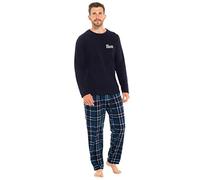 Style It Up Mens Warm Cosy Check Fleece Loungewear Winter PJ Super Soft Pyjama Luxury Set (NAVY, 2XL)