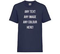Style It Up Personalised Adults Unisex Printed Cotton T-Shirt Mens Womens Any Text Any Photo (Navy, M)