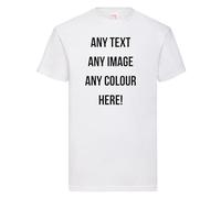 Style It Up Personalised Adults Unisex Printed Cotton T-Shirt Mens Womens Any Text Any Photo (White, M)