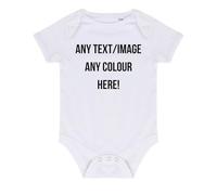 Style It Up Personalised Baby Girls Boys Envelope Neck Plain Comfortable Bodysuit (White, 9 Months)