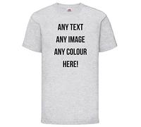 Style It Up Personalised Kids Unisex Printed Cotton T-Shirt Girls Boys Any Text Any Photo (H.Grey, 14-15 Years)