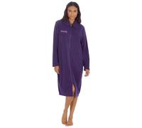 Style It Up Personalised Ladies Fleece Housecoat with Zip/Button Front - Soft Warm Long Full Length Dressing Gown, Cosy Winter Custom Name Loungewear Robe with Pockets - Women’s Nightwear Sizes 10-28