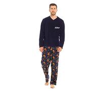 Style It Up Personalised Mens Ladies Matching Unisex Christmas Pyjamas Xmas Pj Warm Fleece (Navy, L)