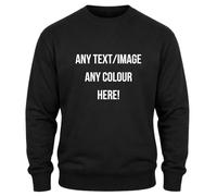 Style It Up Personalised Men's Women's Unisex Crew Neck Sweatshirt - Custom Print Brushed Fleece Jumper, Cotton Blend, Classic Everyday Wear (Charcoal, L)