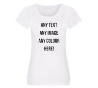 Style It Up Personalised Women’s Short Sleeve Crew Neck T-Shirt - Any Colour or Font - Ladies Fit Soft Breathable Casual Top - Gym Activewear Everyday Wear Hen Do (Womens - White, 8-10)