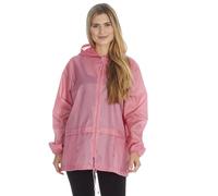 Style It Up Unisex Mens Ladies Water Resistant Plain Raincoat Kagools Jacket Hooded Cagoule (Pink, S)
