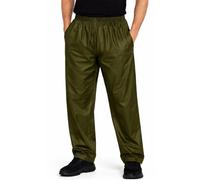 Style It Up Unisex Plain Rain Trousers Mens Womens Lightwear Rainproof Windproof Pants (Olive, XL)