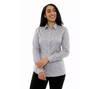 Style It Up Women’s Long Sleeve Tailored Fit Blouse - Ladies Formal Office Button-Down Smart Work Shirt (Grey Contrast, 10)
