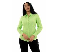 Style It Up Women’s Long Sleeve Tailored Fit Blouse - Ladies Formal Office Button-Down Smart Work Shirt (Lime Classic, 24)